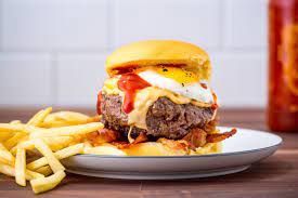Cheesy Breakfast Burger Recipe Breakfast Burger Recipe Burger Recipes Burger Toppings