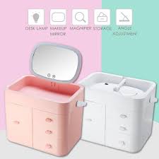 Led Makeup Mirror Storage Box 10x Magnifying Folding Cosmetic Organizer Stand Buy At A Low Prices On Joom E Commerce Platform
