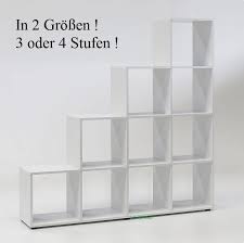 Stufenregal Bucherregal Weiss 2 Grossen 3 Oder 4 Stufen Raumteiler Neu Stufenregal Raumteiler Raumteiler Treppen Regal