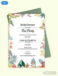 Free Bridal Shower Tea Party Invitation Template Word Doc Psd Indesign Apple Mac Pages Publisher Graduation Invitations Template Party Invite Template Invitation Template
