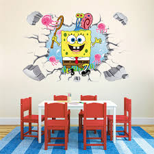 Us 4 99 New 3d Waterproof Wall Floor Spongebob Stickers Removable Room Decor Mural In Wall Stickers From Home Garden On Aliexpress