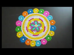 Beautiful Flower Rangoli Designs For Diwali Latest Rangoli Designs For Diwali 2020 Easy Kolam Youtub In 2020 Flower Rangoli Rangoli Designs New Rangoli Designs