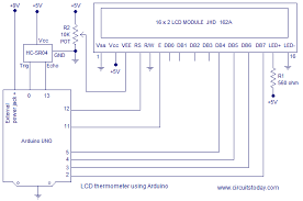 The potentiometer is used to adjust the contrast of lcd display. Simple Ultrasonic Range Finder Using Arduino Circuit Diagram Program And Theory