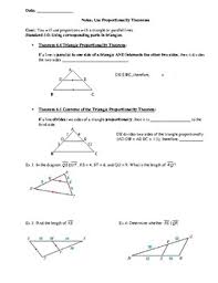 Triangle sum and exterior angles theorem 1. Triangle Proportionality Theorem Worksheets Teaching Resources Tpt