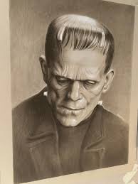 Limited Print Taken From My Original Pastel Drawing of Frankenstein's  Monster
