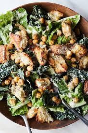 Vegan Caesar Salad With Crisp Chickpeas Recipe Recipe Vegan Caesar Salad Recipes Vegan Caesar