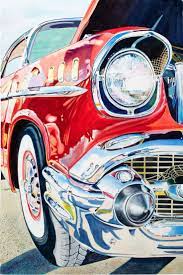 1957 Chevrolet Watercolor Painting Fifties Fender Etsy Car Painting Watercolor Paintings Watercolor Paper