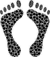 Vector doodle hearts footprints silhouettes pattern frame. Visual Arts Monochrome Photography Black Png Clipart Royalty Free Svg Png