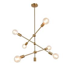 Lnc Gideon 6 Light Gold Sputnik Chandelier A03579 The Home Depot