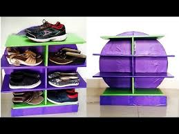 Definitely i am in love with this shelf, this is a great idea for small spaces. Diy Cardboard Rack Shoe Rack From Cardboard Best Space Saving Shoe Rack Idea From Cardboard Youtube