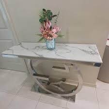 Mirrored console table desk living dining room bedroom hallway 2 drawer 42. Gg Style Marble Console Table Console Set Rbm Classic Home