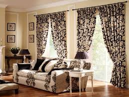 Pattern Black And Cream Curtains Charming Design Ideas Of Curtain Styles For Living Room With Black Cream Colors Floral Pattern C Curtains Living Room Curtains Living Room Modern Blinds Design