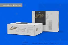 Box and packaging mockups take a prominent place in a product creator's toolbox. Two Cardboard Box Mockup In Packaging Mockups On Yellow Images Creative Store Box Mockup Business Card Mock Up Design Mockup Free