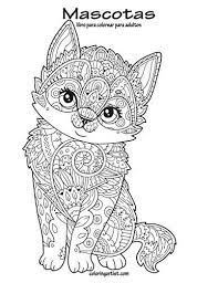 mascotas libro para colorear adultos spanish edition in 2021 mandala coloring pages kittens animal coloriage cheval din a4