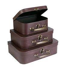 Slpr Paperboard Suitcases Set Of 3 Brown Leather Box Https Www Amazon Com Dp B01n3afmjc Ref Cm Sw R Pi Dp U Leather Box Suitcase Set Rustic Card Box