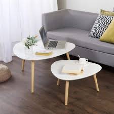 Retro coffee table combines living room storage with a pleasing modern design. Yaheetech Set Of 2 Retro Nest Of Tables Wood Coffee Table Sofa Side End Table Living Room Large Table 78 5 X 78 5 X 40 Cm Small Table 56 5 X 56 5 X 30cm