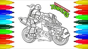 It looks like they are ready to fight crime and be ninjas! Teenage Mutant Ninja Turtles On Motorcycles Coloring Pages Colouring Pages For Kids Youtube