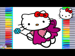 Hello Kitty Coloring Book Pages Colouring With Color Markers Setc Youtube