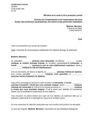 Exemple Gratuit De Lettre Demande Reconnaissance Academique Un Diplome Etranger Une Formation Paramedicale