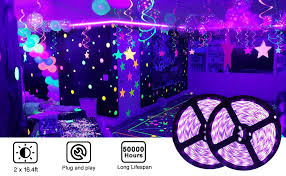 Amazon Com 33ft Led Uv Black Light Strip Kit 600 Units Uv Lamp Beads 12v Flexible Blacklight Fixtures 10m Led Ribbon For Indoor Glow Party Body Paint Stage Lighting Halloween Decorations Kitchen