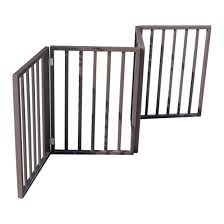 Tucker Murphy Pet Wooden Freestanding Foldable Pet Gate For Dogs 24 Inch 4 Panels Step Over Fence Dog Gate For The House Doorway Stairs Extra Wide Wayfair
