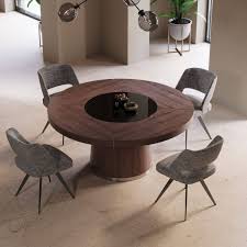 Chairs 20 x 20.5 x 41h. Modrest Houston Round Modern Dining Table Dining Tables Dining
