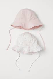 2 Pack Cotton Sun Hats Light Pink Kids H M Us Baby Sun Hat Girl Girls Sun Hat Baby Girl Clothes