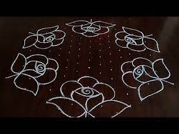 Creative Sankranti Chukalla Muggulu Rose Flowers Rangoli 15 8 Dot S Youtube Big Rangoli Designs Rangoli Designs Images Free Hand Rangoli Design