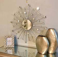 Two 30 Inch Glamorous Silver Sunburst Mirrors By Sunburstdecorart Starburst Mirror Mirror Wall Decor Sunburst Mirror