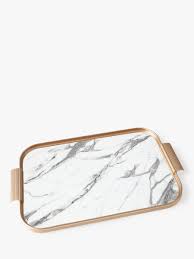 Rectangle handmade serving tray precious rose quartz stone dinnerware decor a069. Kaymet Ribbed Tray 40cm Marble Effect Rose Gold