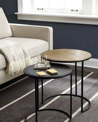 An iron frame supports a mixture of ash tree and pear wood. How To Mix And Match Accent Tables Crate And Barrel