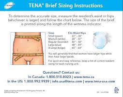 Tena Sizing Chart Restoredliving Com