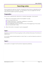Only part of the report is printed here. Ks3 Writing Media Texts Teachit English