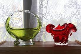 Art glass bowls by internationall famous glass artists in a variety of styles and colors, artist signed. Two Vintage Murano Art Glass Bowls Lime Green Glass Basket Ruby Red Glass Bowl Hand Blown Pulled Murano Style Italy Italian Centerpiece Vinterior