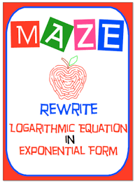 Maze Rewriting Logarithmic Equation In Exponential Form From Nevergiveuponmath On Teachersnotebook Com 3 Pa Arithmetic Mean Polynomial Functions Polynomials