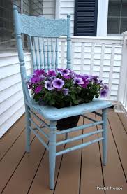 Painted Therapy The Chair Planter Chair Planter Refurbished Chairs Garden Chairs