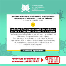 Si vous avez des difficultés pour entendre ou parler par téléphone en raison d'un handicap, vous pouvez vous rendre sur l'espace de contact ouvert dédié aux personnes sourdes, malentendantes ou aveugles. Coronavirus Les 11 Mesures Prises Par Le Conseil Extraordinaire Des Ministres Au Benin Gouvernement De La Republique Du Benin