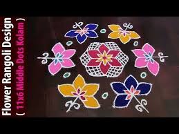 Simple Rangoli Design Beautiful Circle Rangoli With Dots Youtube Rangoli Designs Rangoli Designs With Dots Flower Rangoli