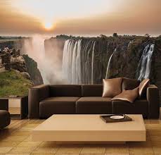Wall Mural Photo Wall Decal Self Adhesive Vinyl Wallpaper Waterfall Sunrise Wall Murals Decor Mural Wall Art