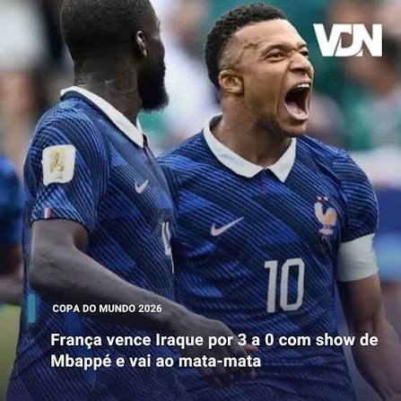 Mesmo ap&oacute;s a pausa por conta das condi&ccedil;&otilde;es clim&aacute;ticas, a favorita Fran&ccedil;a se  garantiu na pr&oacute;xima fase da Copa do Mundo ao vencer o Iraque por 3 a 0 no  Lincoln Financial