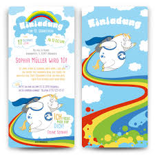 Einladung Zum Geburtstag Fur Kinder Raketen Einhorn
