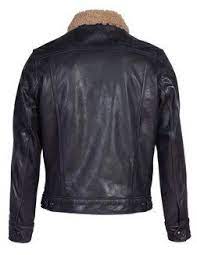 Men S Buffalo Leather Trucker Jacket With Sheepskin Collar 545 Trucker Jacket Leather Jacket Leather Jacket Men