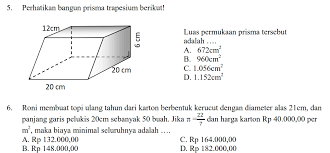 Check spelling or type a new query. Latihan Luas Permukaan Bangun Ruang Matematika