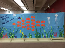 Scholastic Book Fair Bulletin Board Spring 2015 Under The Sea Theme Parkwaywestmiddleschool School Book Fair Scholastic Book Fair Library Themes