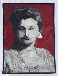 Portrait quilt of mom at 20 years old