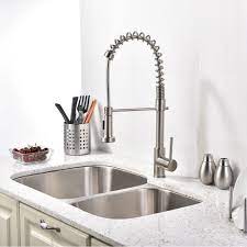 Pull down hose includes faucet, grid, strainer, drain cap, mounting hardware Sink Faucets Sale Shop Quilmes Brushed Nickel Kitchen Sink Faucet With Pull Down Sprayer Fontana Showers Big Sale Now On Sink Faucet Modern Kitchen Faucets Kitchen Sink Sprayer Pull Down Faucet Kitchen
