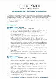 activities director resume december 2020