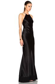 Calvin Klein Collection Fawn Satin Silk Charmeuse Gown In Black Gowns Black Silk Dress Fancy Dresses