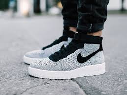 Nike Air Force 1 Ultra Flyknit Mid Retro Sneakers Black White 817420 005 Sz 10 Nike Athleticsneakers Retro Sneakers Sneakers Sneakers Black