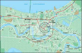 Founded two months after andrew jackson's famous victory over the british at new orleans, the settlers named their new town to honor this event. New Orleans Metro Karte Mit Hauptstrassen Fototapete Fototapeten Stadtplan Hallo Res Editierbar Myloview De